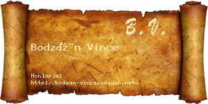 Bodzán Vince névjegykártya