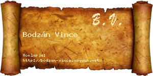 Bodzán Vince névjegykártya