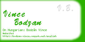 vince bodzan business card